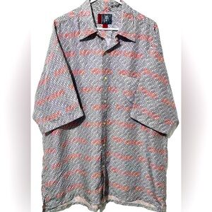 Vintage Ruff Ryders Shirt Men XL Button Up 100% Silk All Over Print DMX Rap Rare